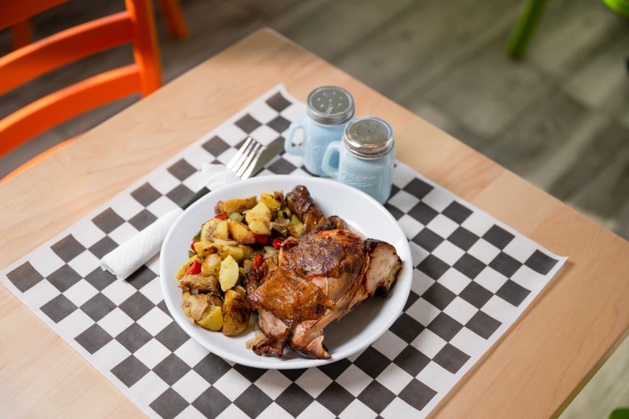 Plate of BBQ chicken