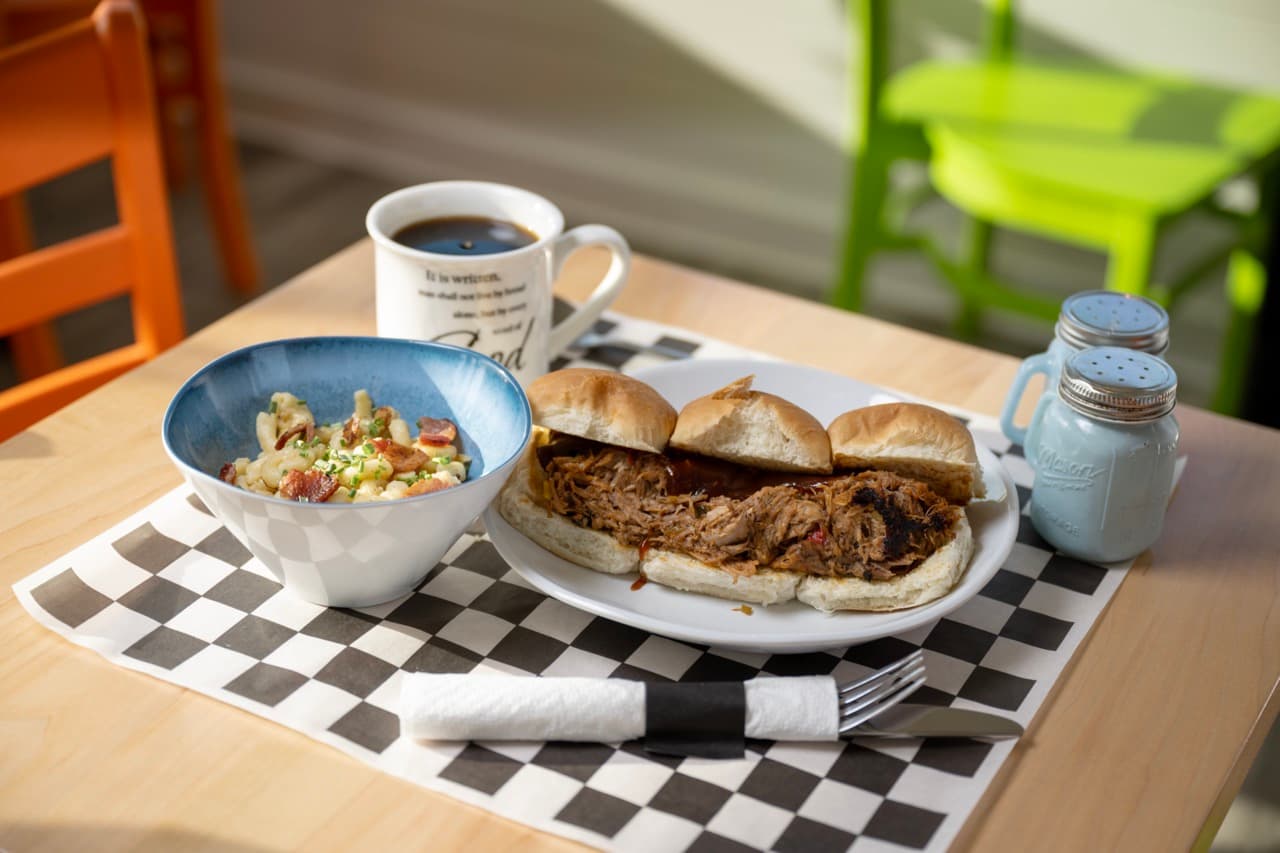 Three sliders on a plate